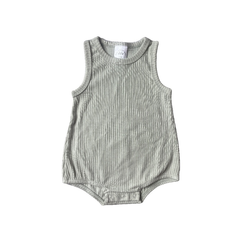 Neutral Ribbed Tank Bodysuit - Organic Cotton